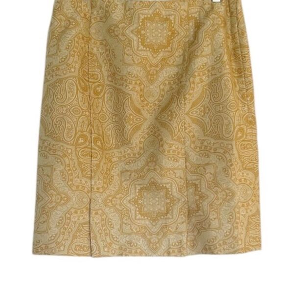Tommy Bahama Gold Paisley 100% Silk Lined Pencil Skirt Size 6 - Picture 4 of 10